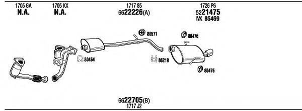 WALKER PET14765 Система випуску ОГ