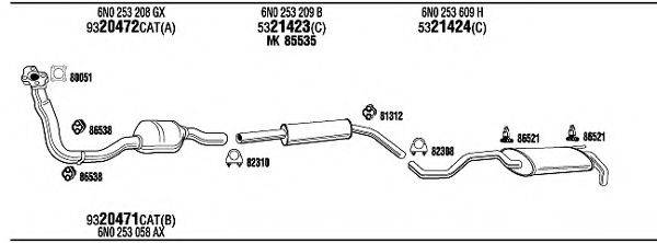 WALKER VW20322A Система випуску ОГ