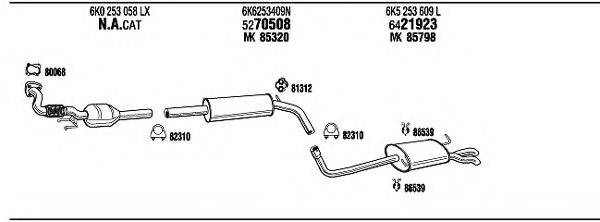 WALKER VW20562 Система випуску ОГ