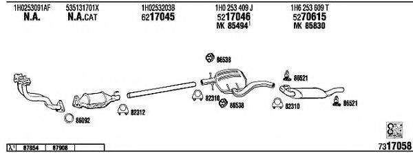 WALKER VW23004 Система випуску ОГ