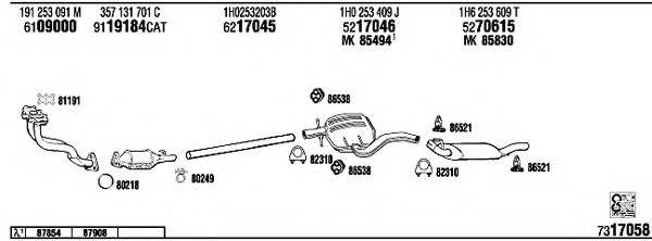 WALKER VW23007 Система випуску ОГ