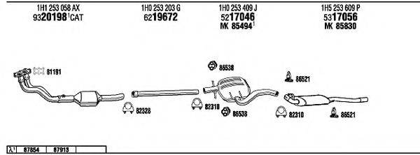 WALKER VW25068 Система випуску ОГ