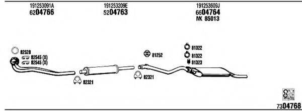 WALKER VW30629 Система випуску ОГ