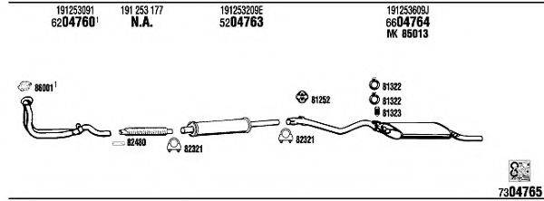 WALKER VW36024B Система випуску ОГ