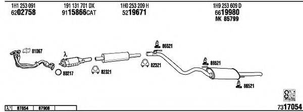 WALKER VW36082A Система випуску ОГ