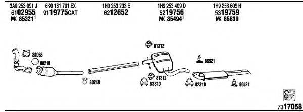 WALKER VW36091 Система випуску ОГ