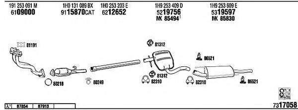 WALKER VW36131 Система випуску ОГ