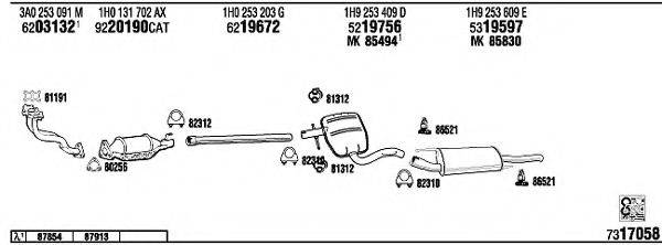 WALKER VW36134 Система випуску ОГ