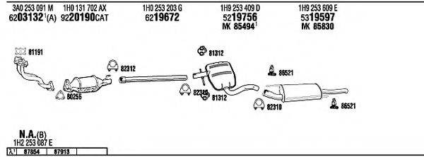 WALKER VW36148 Система випуску ОГ