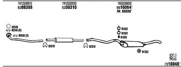 WALKER VW40182A Система випуску ОГ