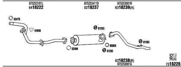 WALKER VW60221 Система випуску ОГ