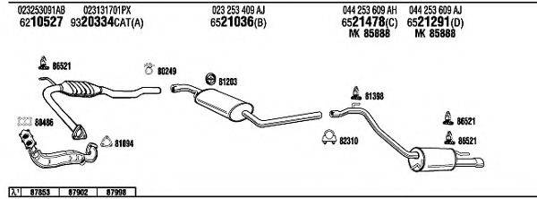 WALKER VW72297 Система випуску ОГ