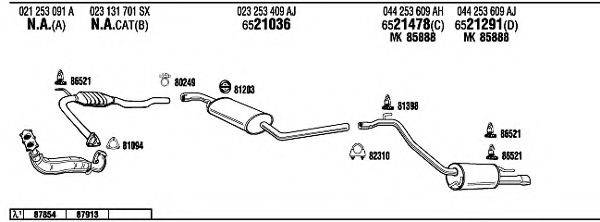 WALKER VW72306 Система випуску ОГ