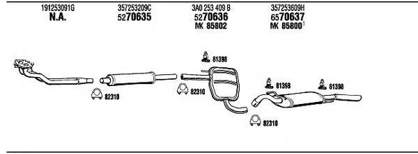 WALKER VW80308 Система випуску ОГ