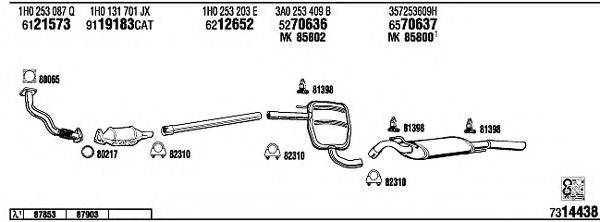 WALKER VW80322 Система випуску ОГ