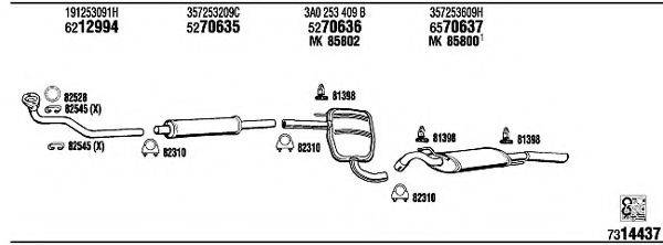 WALKER VW80336 Система випуску ОГ