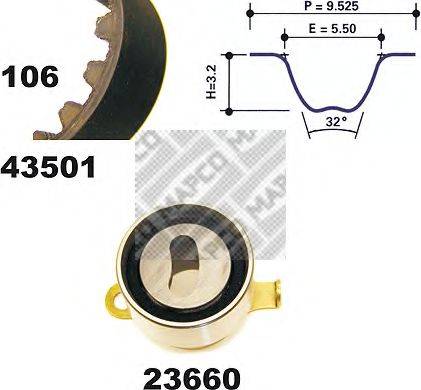 MAPCO 23501 Комплект ременя ГРМ