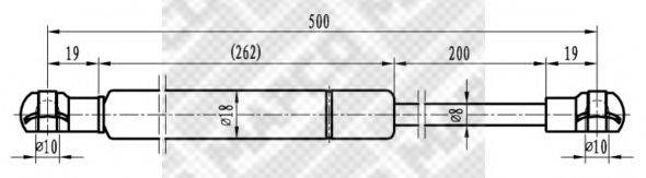 MAPCO 91803 Газова пружина, кришка багажника