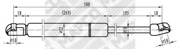 MAPCO 91804 Газова пружина, кришка багажника