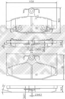 MAPCO 6819 Комплект гальмівних колодок, дискове гальмо