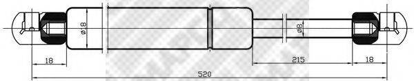 MAPCO 20098 Газова пружина, кришка багажника