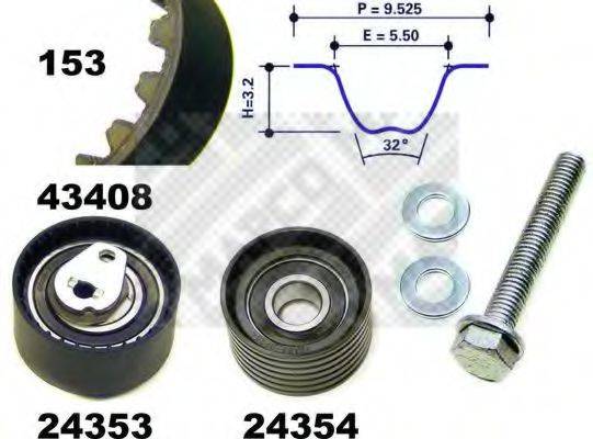 MAPCO 23408 Комплект ременя ГРМ