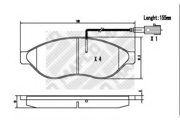 MAPCO 6847 Комплект гальмівних колодок, дискове гальмо