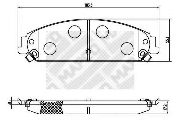 MAPCO 6894 Комплект гальмівних колодок, дискове гальмо