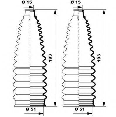 MOOG K150238 Комплект пильника, рульове керування