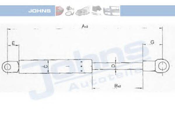 JOHNS 67129591 Газова пружина, кришка багажника