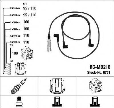 NGK 0751 Комплект дротів запалювання