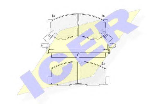 ICER 140524 Комплект гальмівних колодок, дискове гальмо