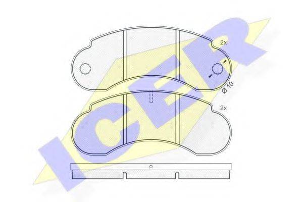 ICER 140558 Комплект гальмівних колодок, дискове гальмо