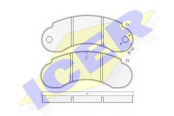 ICER 140559 Комплект гальмівних колодок, дискове гальмо