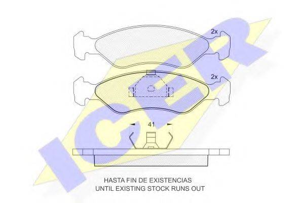 ICER 140740 Комплект гальмівних колодок, дискове гальмо