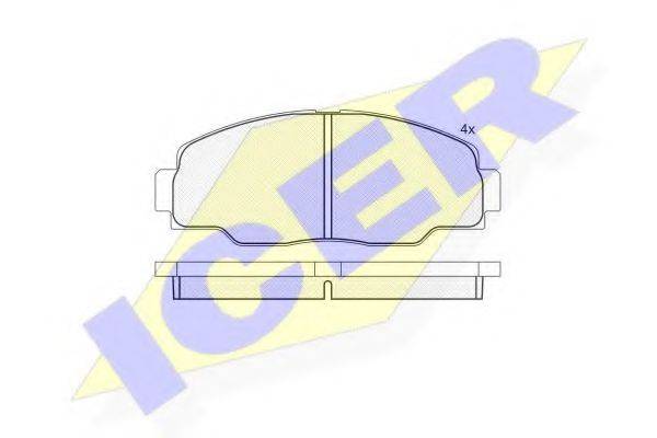 ICER 141008 Комплект гальмівних колодок, дискове гальмо