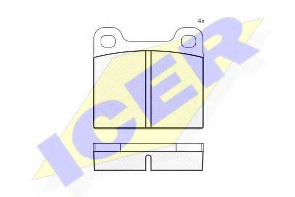 ICER 180162 Комплект гальмівних колодок, дискове гальмо