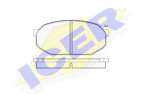 ICER 180401 Комплект гальмівних колодок, дискове гальмо