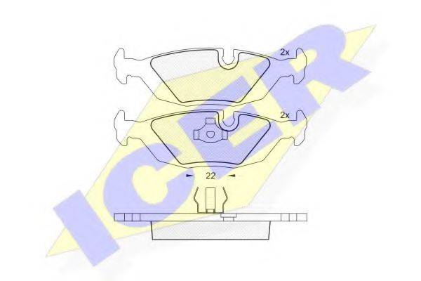 ICER 180422 Комплект гальмівних колодок, дискове гальмо