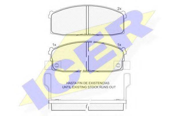 ICER 180520 Комплект гальмівних колодок, дискове гальмо