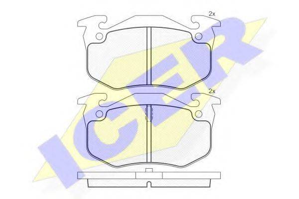ICER 180649 Комплект гальмівних колодок, дискове гальмо