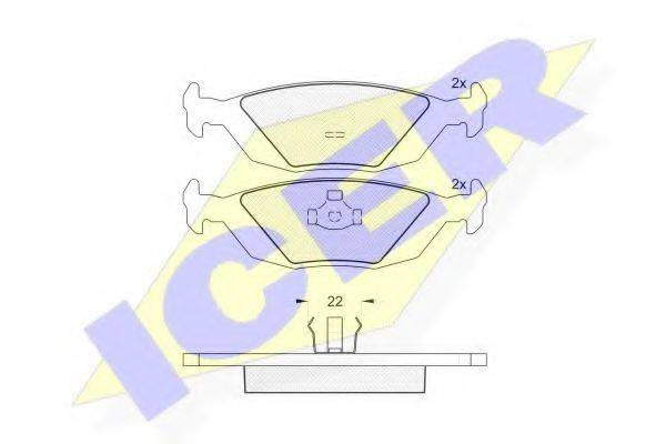 ICER 180775 Комплект гальмівних колодок, дискове гальмо