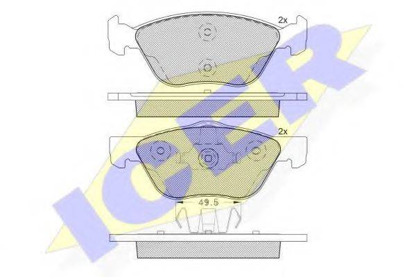 ICER 181125203 Комплект гальмівних колодок, дискове гальмо