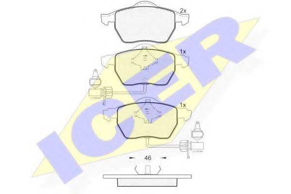 ICER 181331 Комплект гальмівних колодок, дискове гальмо