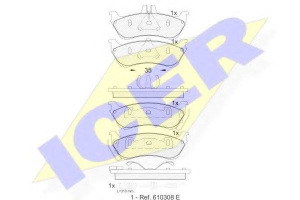 ICER 181392 Комплект гальмівних колодок, дискове гальмо