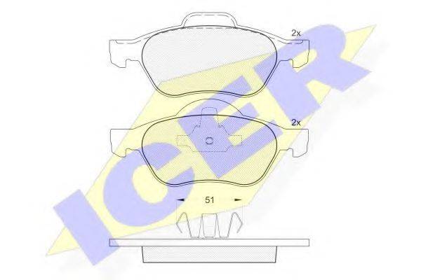 ICER 181431 Комплект гальмівних колодок, дискове гальмо
