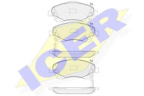 ICER 181573 Комплект гальмівних колодок, дискове гальмо