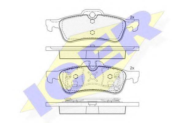 ICER 181599 Комплект гальмівних колодок, дискове гальмо