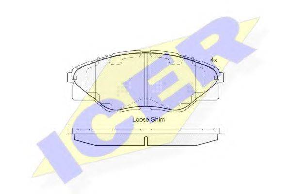 ICER 182066 Комплект гальмівних колодок, дискове гальмо