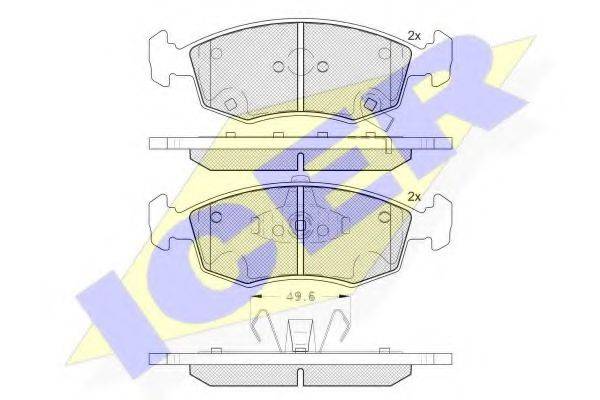 ICER 182225 Комплект гальмівних колодок, дискове гальмо